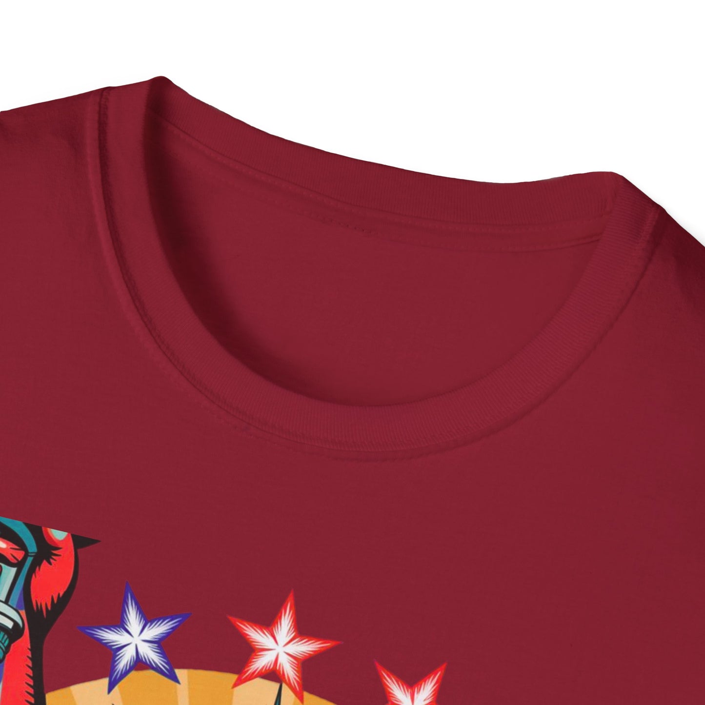 Patriotic USA T-Shirt - Unisex Softstyle Tee with Liberty Graphic