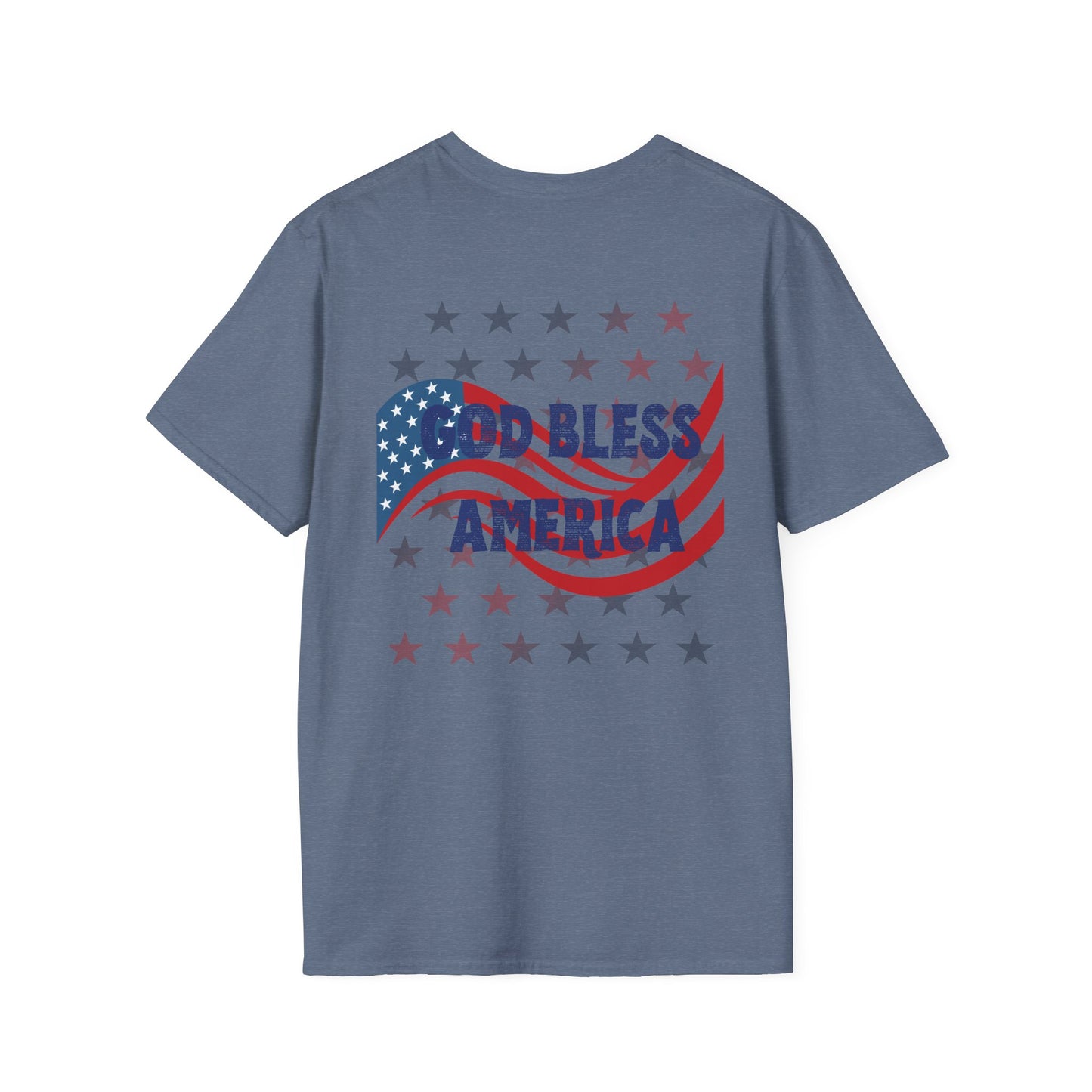 Unisex Softstyle T-Shirt - 'God Bless America' Patriotic Tee for Independence Day