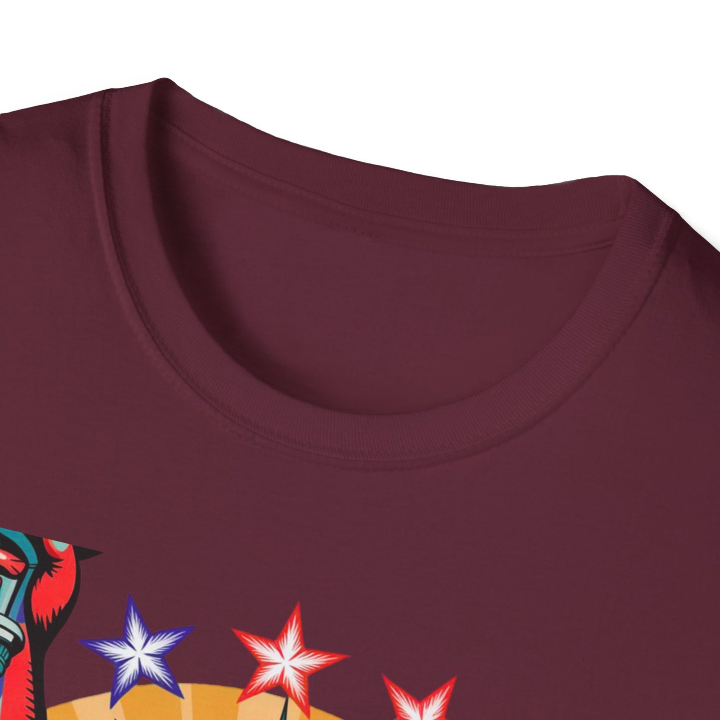 Patriotic USA T-Shirt - Unisex Softstyle Tee with Liberty Graphic