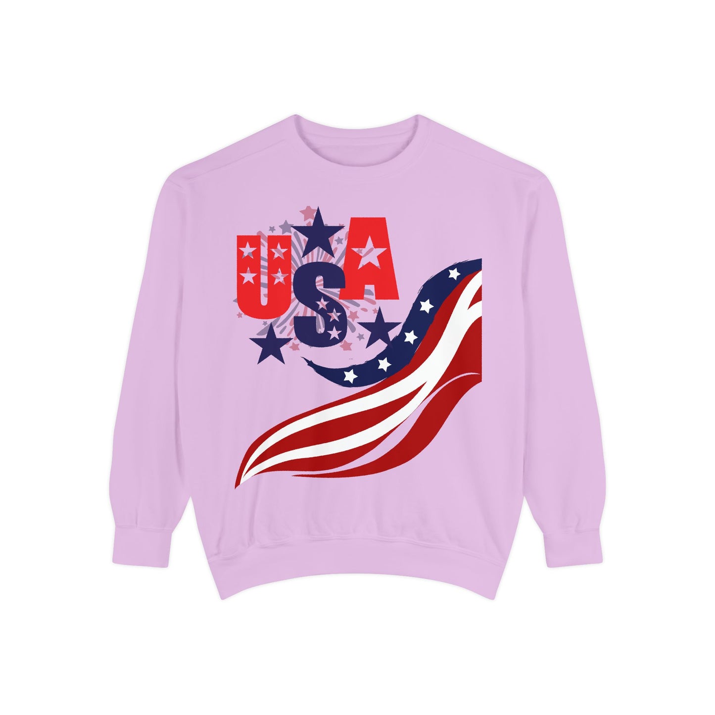 USA Flag Garment-Dyed Sweatshirt | Unisex Patriotic Sweatshirt for Independence Day & Everyday Wear