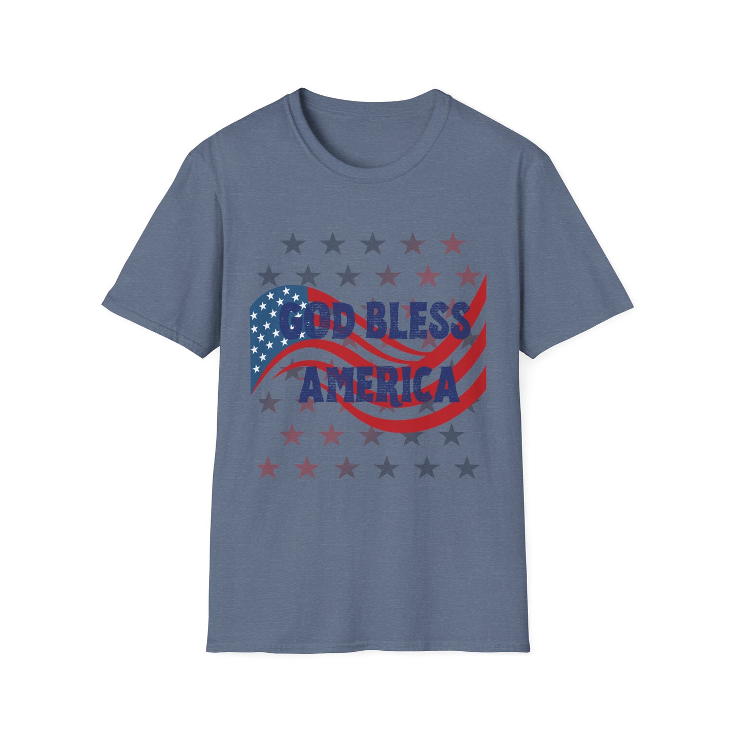 Unisex Softstyle T-Shirt - 'God Bless America' Patriotic Tee for Independence Day
