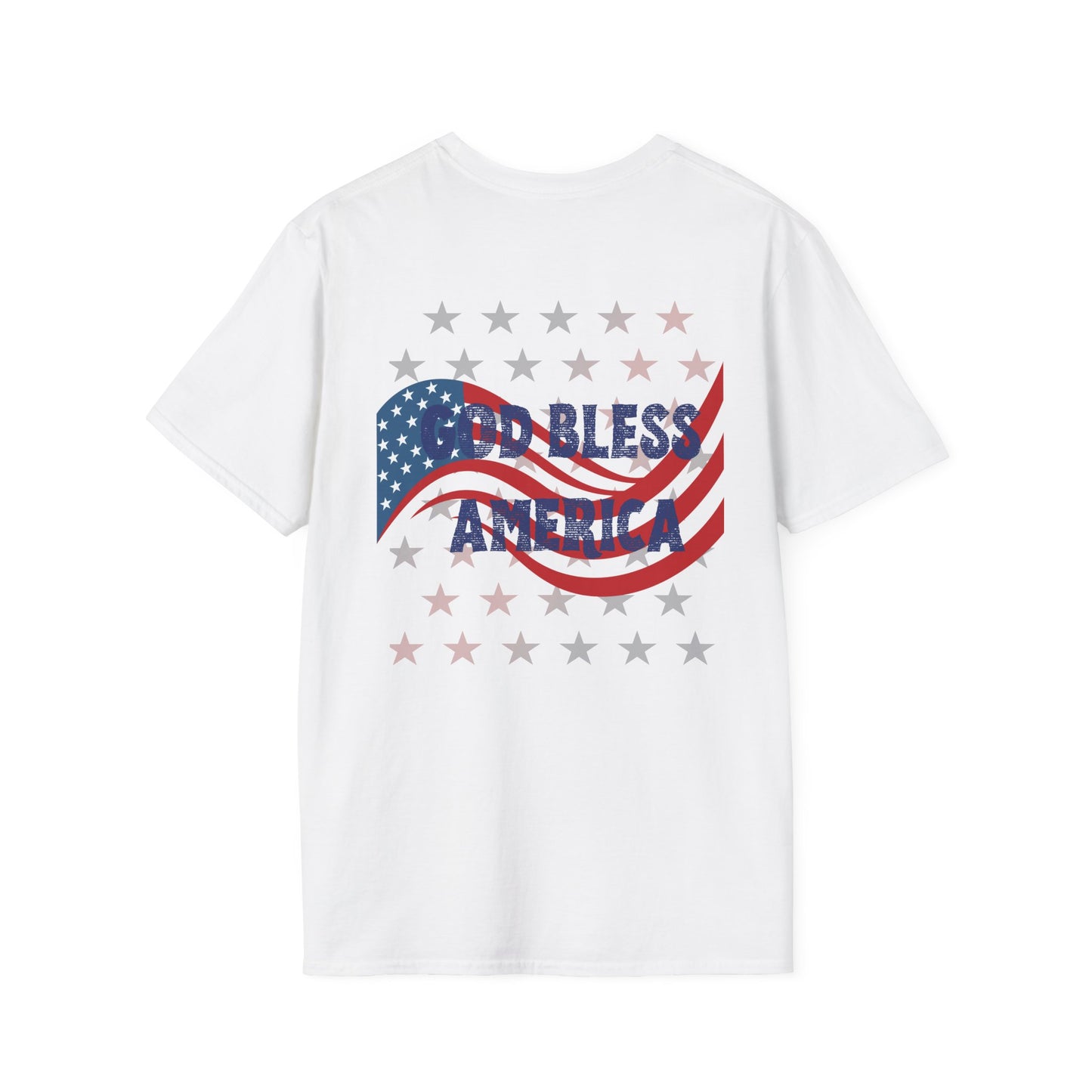 Unisex Softstyle T-Shirt - 'God Bless America' Patriotic Tee for Independence Day
