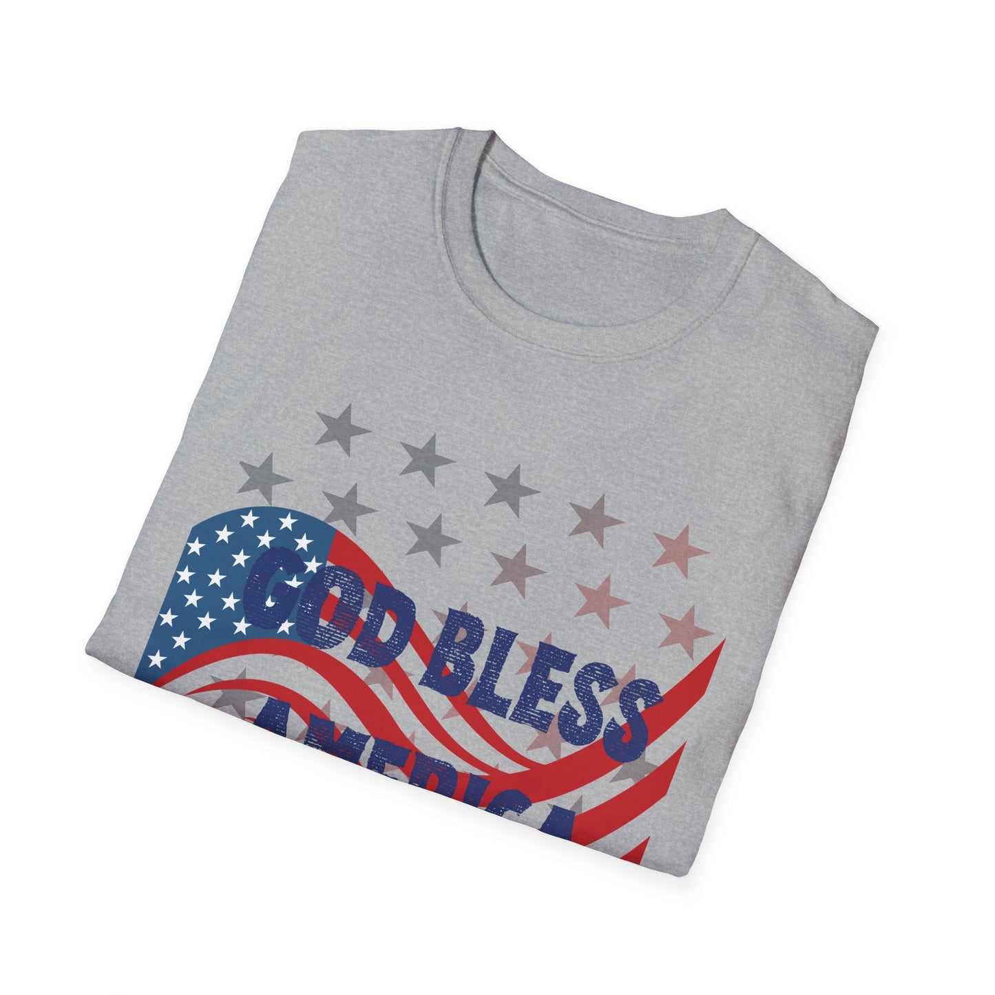 Unisex Softstyle T-Shirt - 'God Bless America' Patriotic Tee for Independence Day