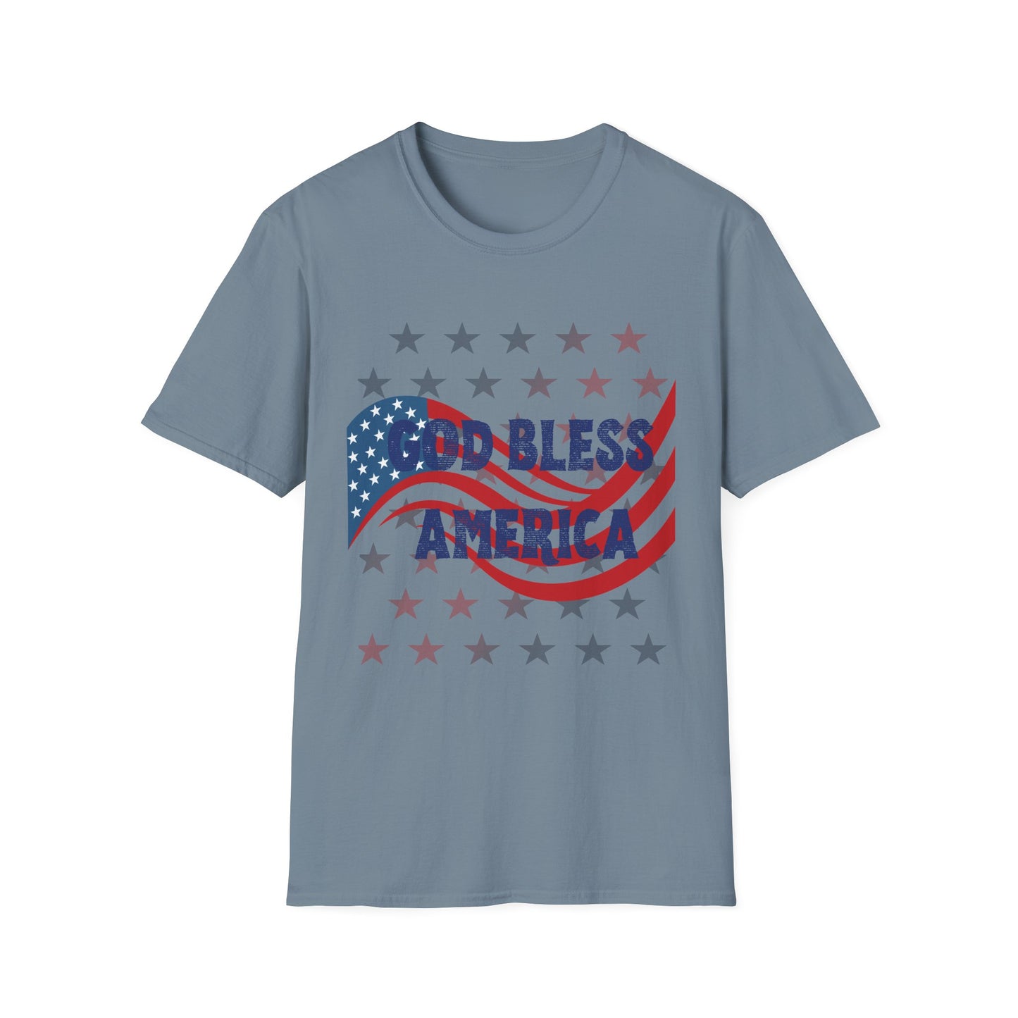 Unisex Softstyle T-Shirt - 'God Bless America' Patriotic Tee for Independence Day