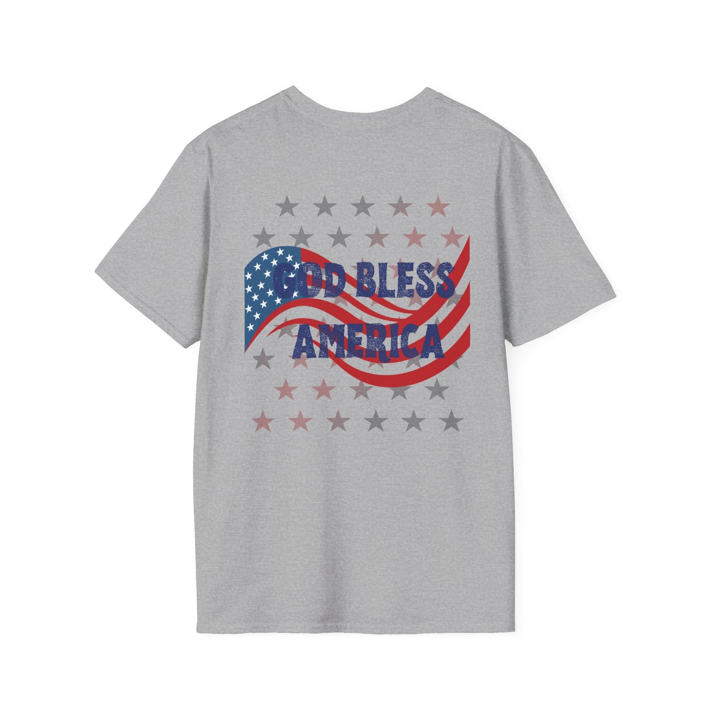Unisex Softstyle T-Shirt - 'God Bless America' Patriotic Tee for Independence Day