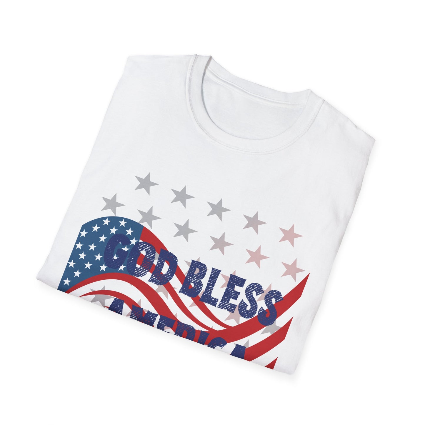 Unisex Softstyle T-Shirt - 'God Bless America' Patriotic Tee for Independence Day