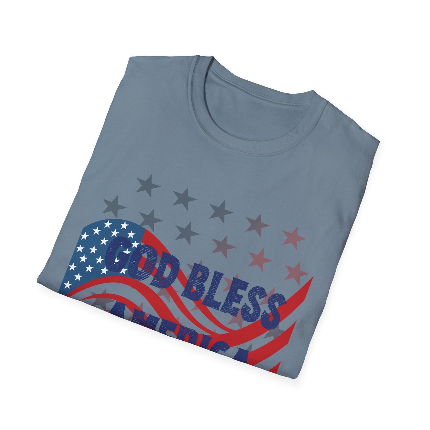 Unisex Softstyle T-Shirt - 'God Bless America' Patriotic Tee for Independence Day