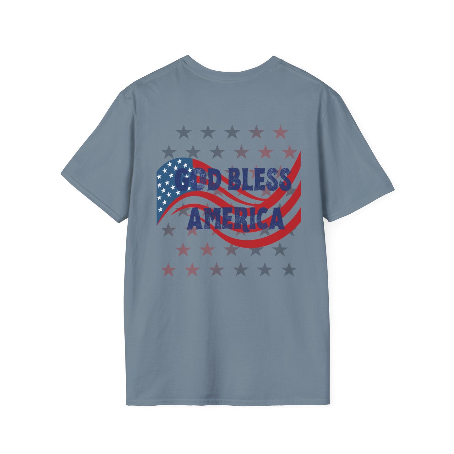 Unisex Softstyle T-Shirt - 'God Bless America' Patriotic Tee for Independence Day