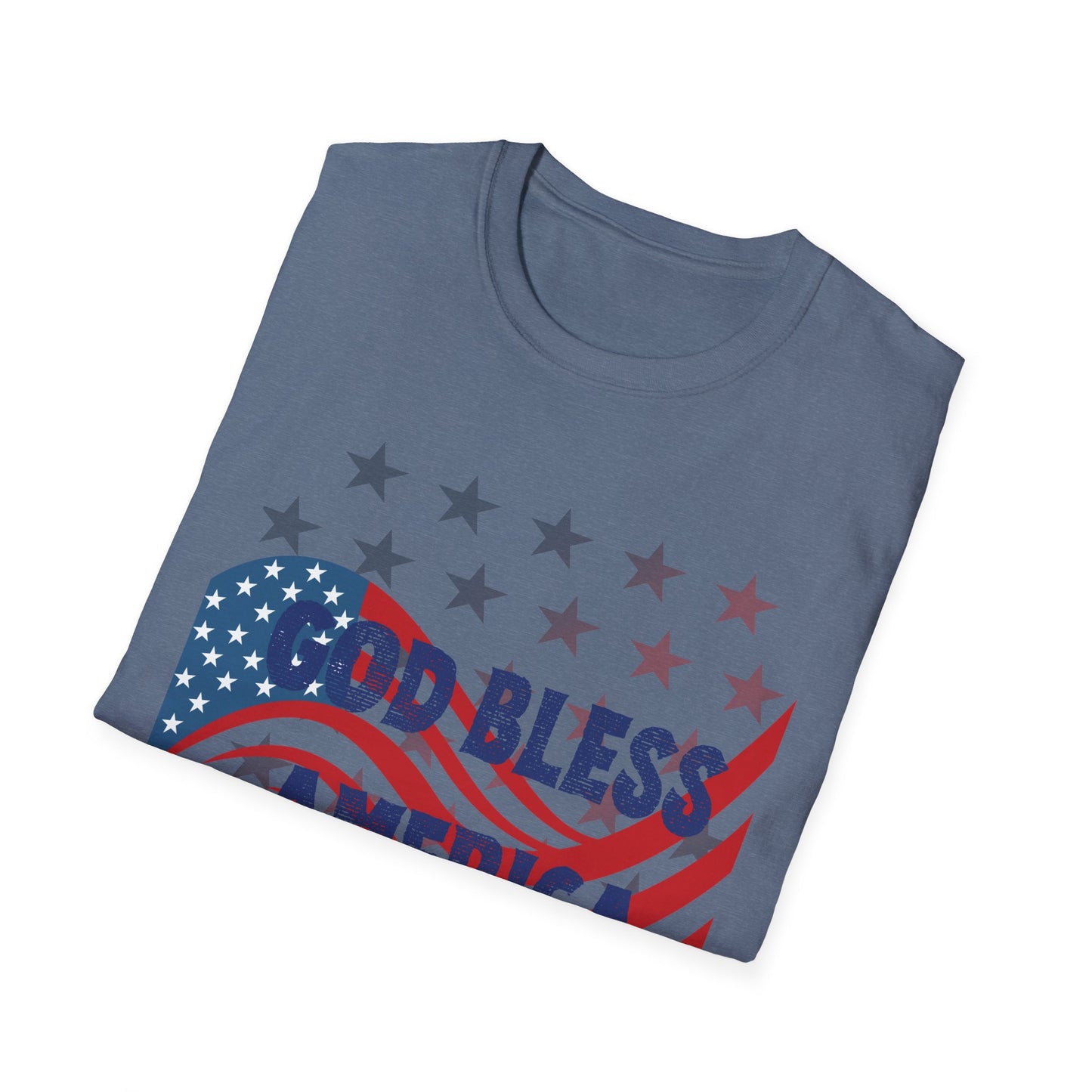 Unisex Softstyle T-Shirt - 'God Bless America' Patriotic Tee for Independence Day