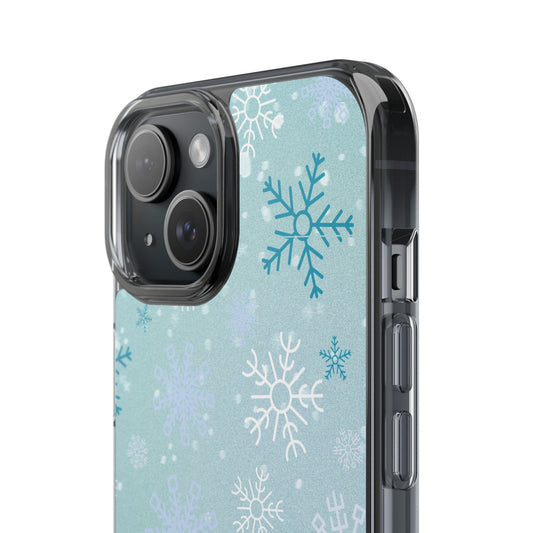 Winter Wonderland Clear Phone Case - Snowflakes Design for Holiday Season